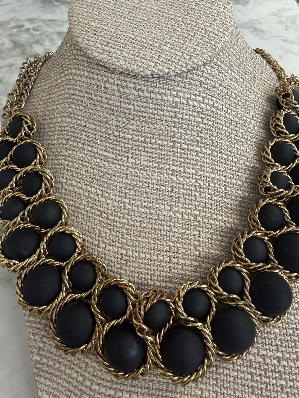 Gold and Black Statement Collar Necklace